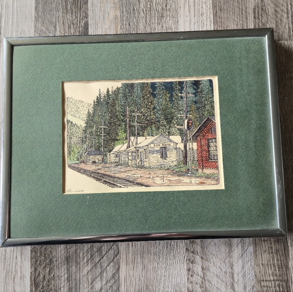 Ron Wiebe XL "East Portal" Framed PNW Railroad Art Print Vintage Train Station - Picture 9 of 9